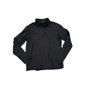 Refrigiwear Men’s 1/4 Zip Pullover Sweat Shirt Black Size Medium
